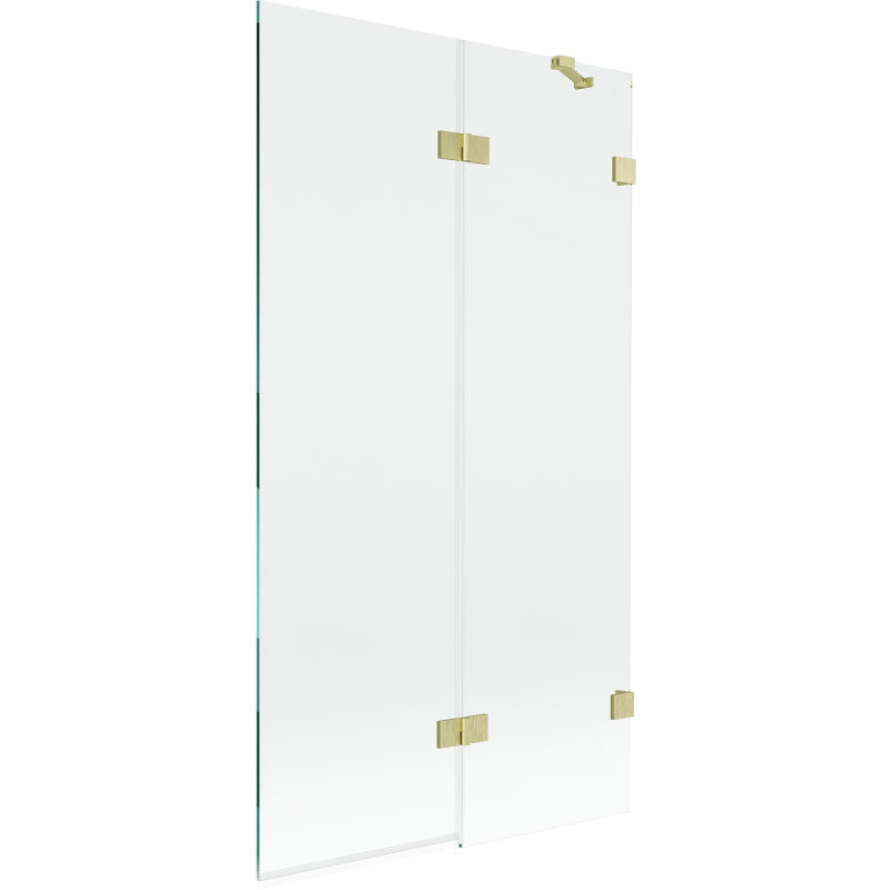 Mexen Lunar vonios ekrano 2-gabalinis dešinysis 100 x 150 cm, skaidrus, auksinis šlifuotas - 897-100-100-55-00-P