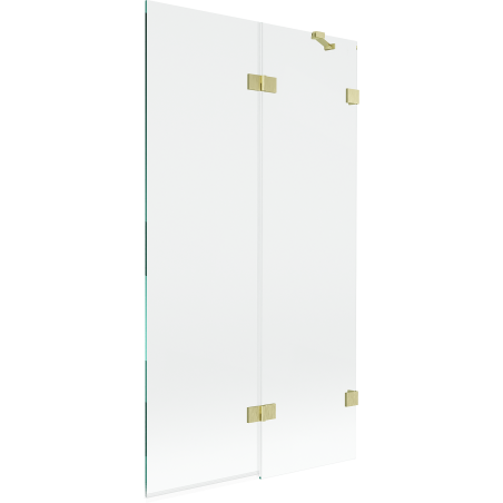 Mexen Lunar vonios ekrano 2-gabalinis dešinysis 100 x 150 cm, skaidrus, auksinis šlifuotas - 897-100-100-55-00-P