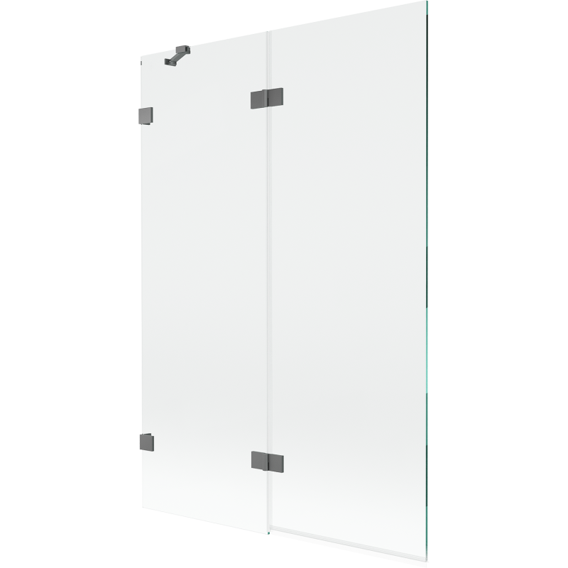 Mexen Lunar dušo užuolaida 2 varčių kairė 120 x 150 cm, skaidri, gun metal - 897-120-100-95-00-L