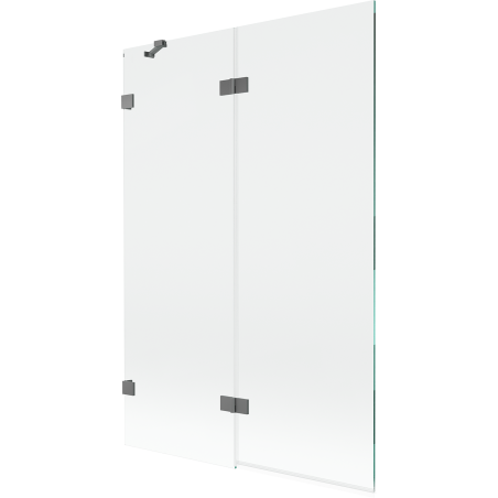 Mexen Lunar dušo užuolaida 2 varčių kairė 120 x 150 cm, skaidri, gun metal - 897-120-100-95-00-L