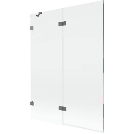 Mexen Lunar vonios ekrano 2-durų kairysis 130 x 150 cm, permatomas, pistoletinis metalas - 897-130-100-95-00-L