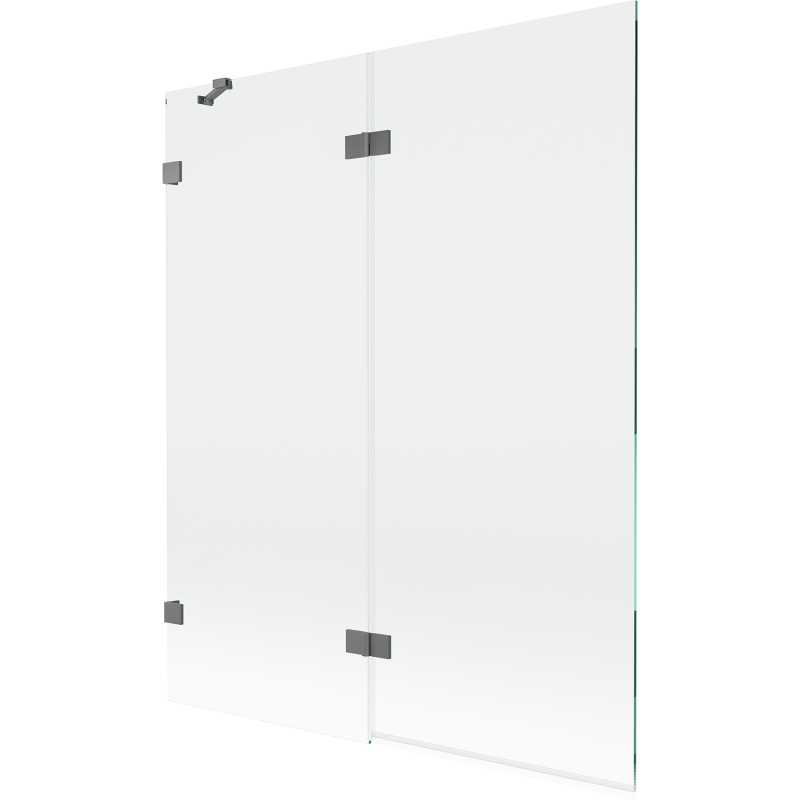 Mexen Lunar vonios kambarys 2-duris kairysis 140 x 150 cm, skaidrus, ginklų metalas - 897-140-100-95-00-L