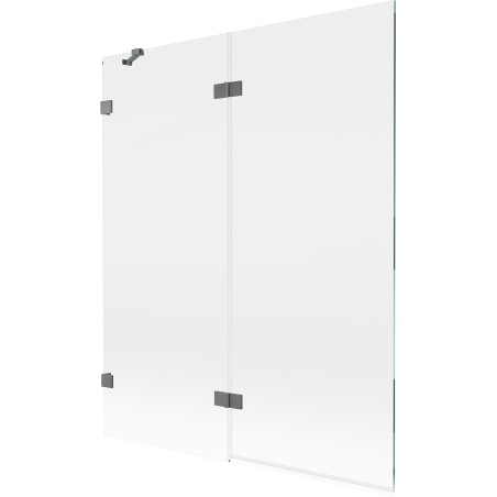 Mexen Lunar vonios kambarys 2-duris kairysis 140 x 150 cm, skaidrus, ginklų metalas - 897-140-100-95-00-L