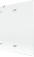 Mexen Lunar vonios ekranas 2-durų kairinis 140 x 150 cm, skaidrus, šlifuotas nikelis - 897-140-100-97-00-L