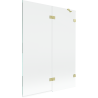 Mexen Lunar vonios pertvara, 2-jų dalių, dešinė, 130 x 150 cm, permatoma, auksinė šlifuota - 897-130-100-55-00-P
