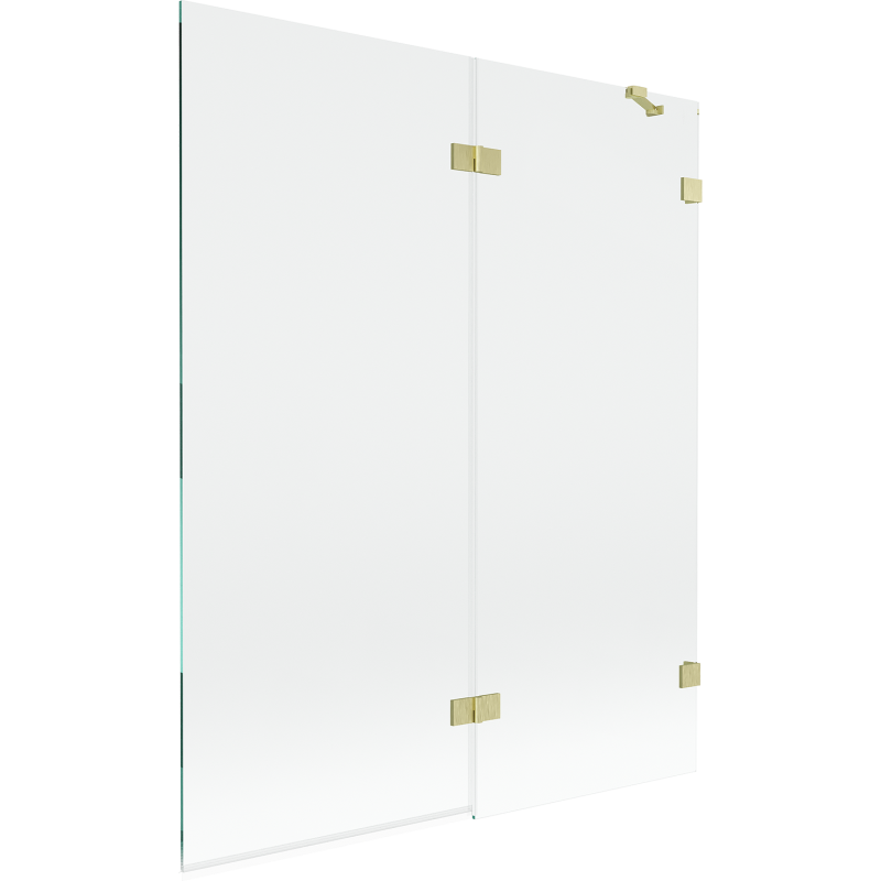 Mexen Lunar vonios kambario ekranas, 2 dalių, dešinysis, 140 x 150 cm, skaidrus, šlifuotas auksinis - 897-140-100-55-00-P