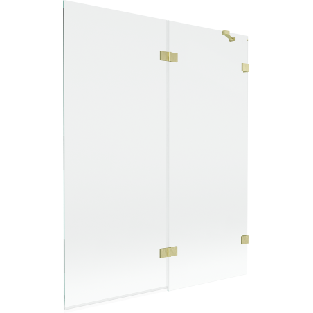 Mexen Lunar vonios kambario ekranas, 2 dalių, dešinysis, 140 x 150 cm, skaidrus, šlifuotas auksinis - 897-140-100-55-00-P