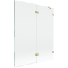 Mexen Lunar vonios kambario ekranas, 2 dalių, dešinysis, 140 x 150 cm, skaidrus, šlifuotas auksinis - 897-140-100-55-00-P