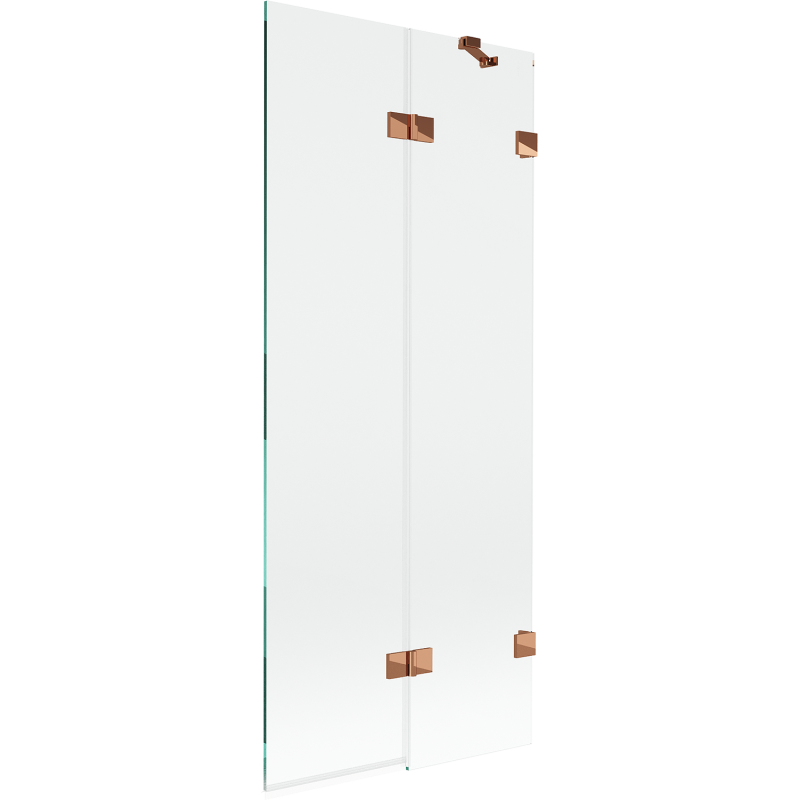 Mexen Lunar vonios ekranas, 2 dalių, dešinys 80 x 150 cm, permatomas, rožinis auksas - 897-080-100-60-00-P