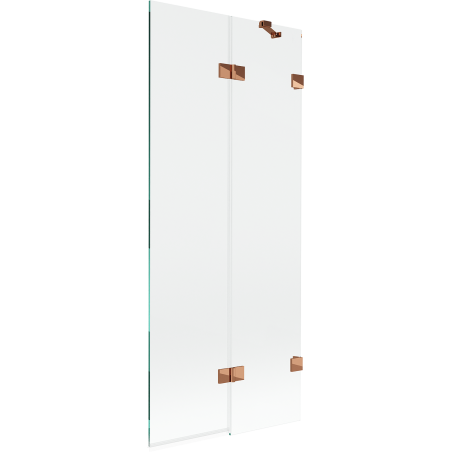 Mexen Lunar dviejų dalių vonios ekranas, dešinysis, 80 x 150 cm, permatomas, rožinis auksas - 897-080-100-60-00-P