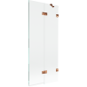 Mexen Lunar vonios ekranas, 2 dalių, dešinys 80 x 150 cm, permatomas, rožinis auksas - 897-080-100-60-00-P