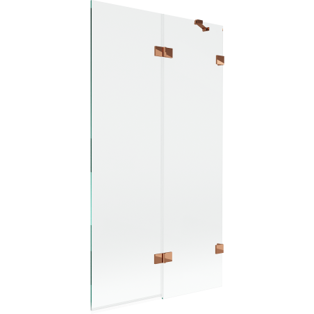 Mexen Lunar dvigubas vonios ekranas dešinysis 100 x 150 cm, skaidrus, rožinis auksas - 897-100-100-60-00-P