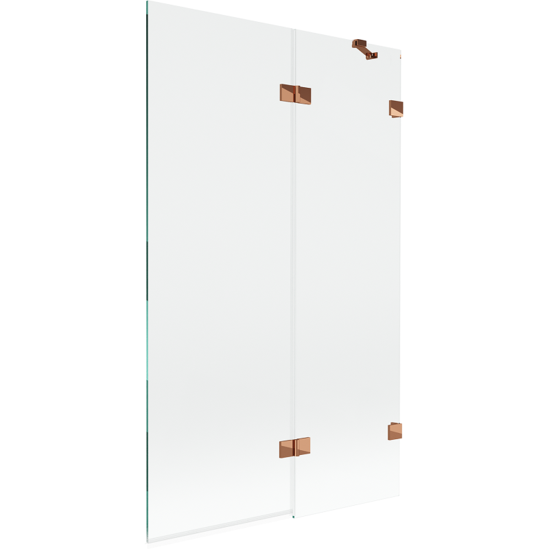 Mexen Lunar vonios širmos 2-durų dešinė 110 x 150 cm, permatoma, rožinis auksas - 897-110-100-60-00-P