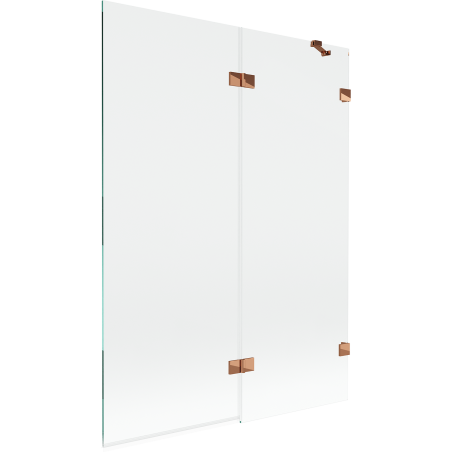 Mexen Lunar vonios ekranas dviejų dalių, dešinysis, 130 x 150 cm, permatomas, rožinis auksas - 897-130-100-60-00-P