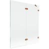 Mexen Lunar dušo stiklas, 2-dalių, dešinysis, 140 x 150 cm, permatomas, rožiniai auksas - 897-140-100-60-00-P