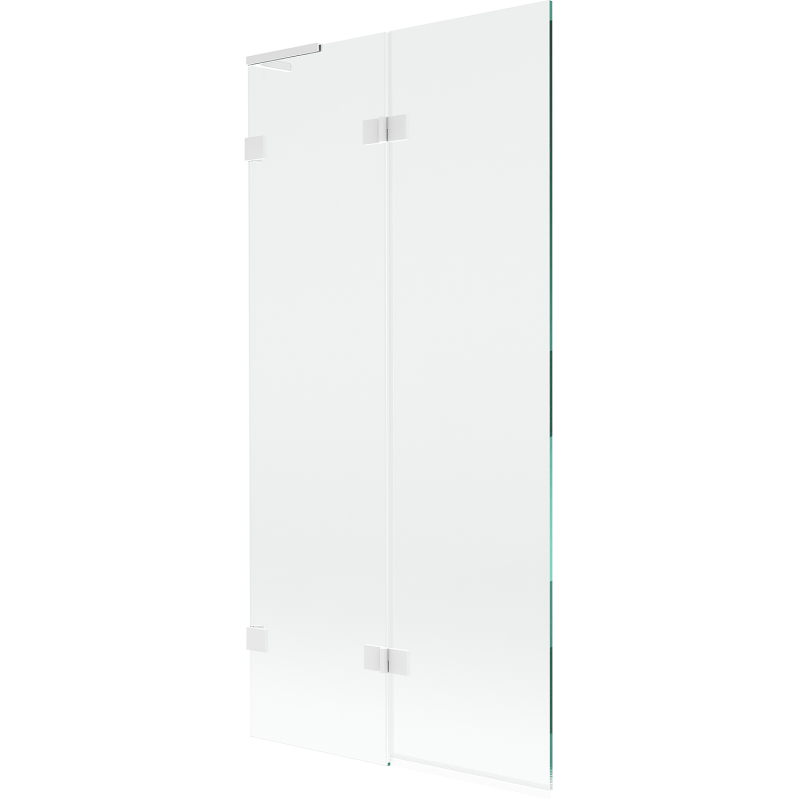 Mexen Lunar L vonios pertvara 2-jų dalių, su kairine anga, 90 x 150 cm, skaidrus, baltas - 897L-090-100-20-00-L