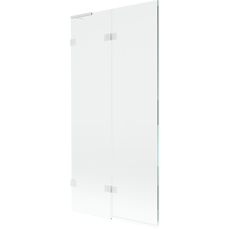 Mexen Lunar L vonios pertvara 2-jų dalių, su kairine anga, 90 x 150 cm, skaidrus, baltas - 897L-090-100-20-00-L