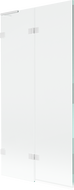 Mexen Lunar L vonios dušo pertvara 2-durų kairė 90 x 150 cm, skaidri, balta - 897L-090-100-20-00-L