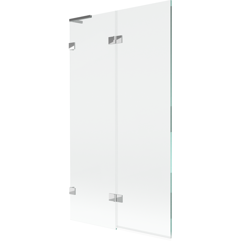 Mexen Lunar L vonios pertvara, dviejų dalių, kairinė, 100 x 150 cm, skaidri, chromuota - 897L-100-100-01-00-L