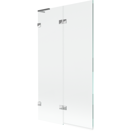 Mexen Lunar L vonios pertvara, dviejų dalių, kairinė, 100 x 150 cm, skaidri, chromuota - 897L-100-100-01-00-L