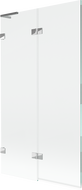 Mexen Lunar L vonios pertvara, dviejų dalių, kairinė, 100 x 150 cm, skaidri, chromuota - 897L-100-100-01-00-L