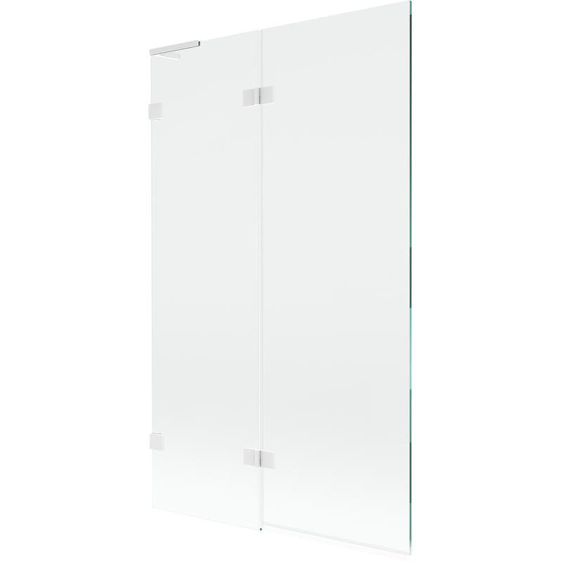 Mexen Lunar L vonios ekranas, 2-dalinis kairysis 110 x 150 cm, permatomas, baltas - 897L-110-100-20-00-L