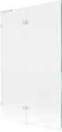 Mexen Lunar L vonios ekranas, 2-dalinis kairysis 110 x 150 cm, permatomas, baltas - 897L-110-100-20-00-L