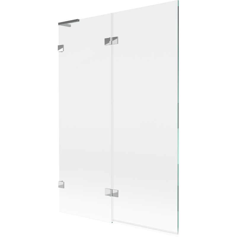 Mexen Lunar L vonios užuolaida, 2-dalių, kairė 120 x 150 cm, skaidri, chromas - 897L-120-100-01-00-L