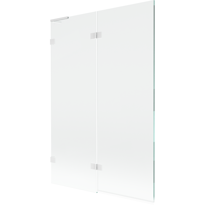 Mexen Lunar L vonios ekranas 2 dalių kairinis 120 x 150 cm, skaidrus, baltas - 897L-120-100-20-00-L