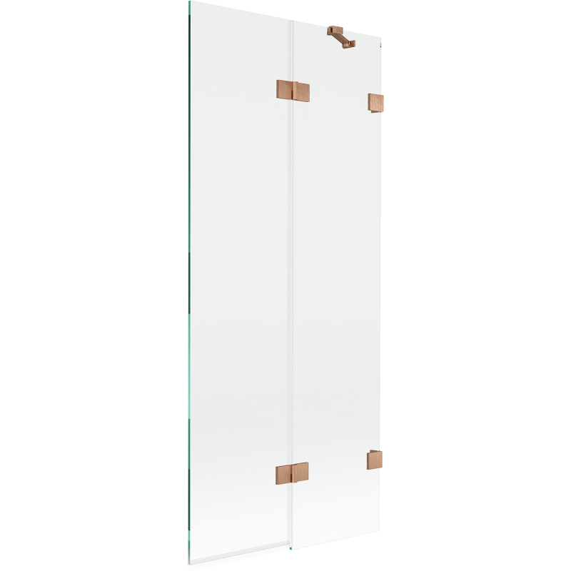 Mexen Lunar vonios kambario pertvara, 2-jų dalių dešinė pusė, 80 x 150 cm, permatoma, šlifuotas varis - 897-080-100-65-00-P