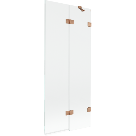 Mexen Lunar vonios kambario pertvara, 2-jų dalių dešinė pusė, 80 x 150 cm, permatoma, šlifuotas varis - 897-080-100-65-00-P