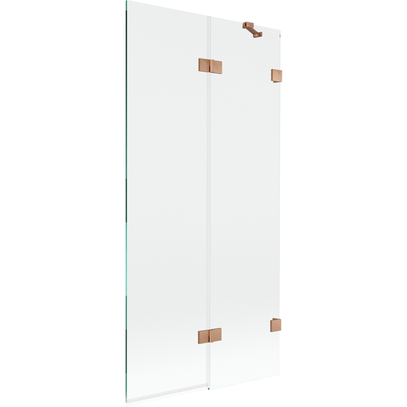 Mexen Lunar vonios sienelė 2-jų dalių dešinė 90 x 150 cm, permatoma, šlifuotas varis - 897-090-100-65-00-P
