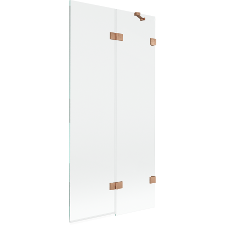 Mexen Lunar vonios ekranas, sudarytas iš 2 dalių, dešininis, 90 x 150 cm, skaidrus, šlifuota varinė - 897-090-100-65-00-P