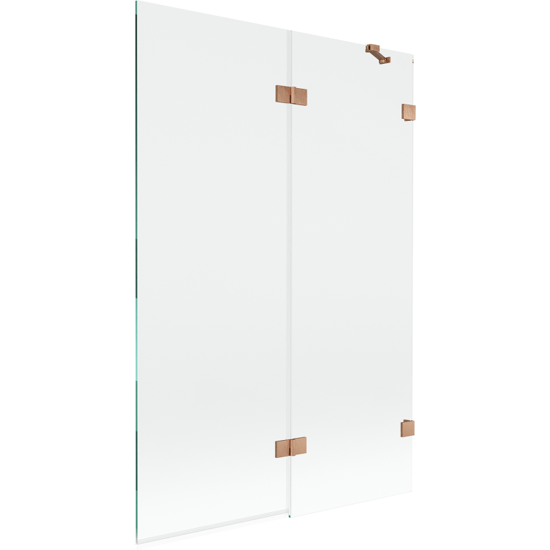 Mexen Lunar vonios ekranas, 2-jų durų, dešinysis 120 x 150 cm, skaidrus, šlifuota varis - 897-120-100-65-00-P