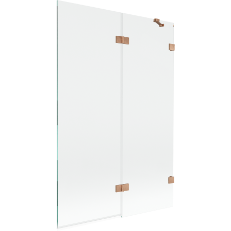 Mexen Lunar vonios ekranas, 2-jų durų, dešinysis 120 x 150 cm, skaidrus, šlifuota varis - 897-120-100-65-00-P