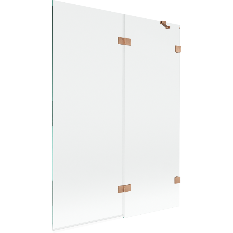 Mexen Lunar vonios uždanga, dviejų dalių, dešinė, 130 x 150 cm, skaidri, šukuota varis - 897-130-100-65-00-P