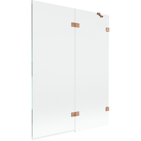 Mexen Lunar vonios uždanga, dviejų dalių, dešinė, 130 x 150 cm, skaidri, šukuota varis - 897-130-100-65-00-P