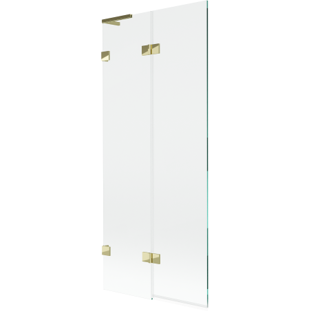 Mexen Lunar L vonios ekranas, 2-durų, kairinis, 80 x 150 cm, skaidrus, auksinis - 897L-080-100-50-00-L