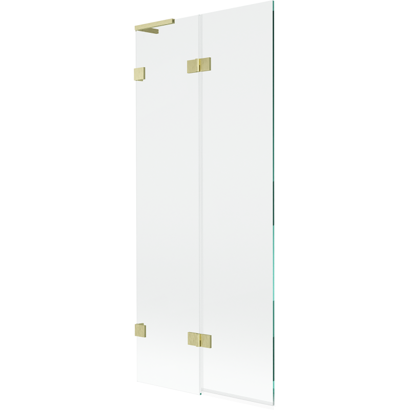 Mexen Lunar L vonios sienelė 2-dalių kairė 80 x 150 cm, skaidri, auksinė šlifuota - 897L-080-100-55-00-L