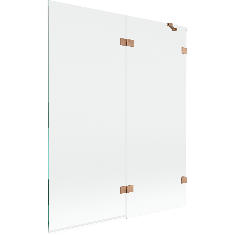 Mexen Lunar dviejų durų vonios kambario ekranas dešinėje 140 x 150 cm, permatomas, šlifuotas varis - 897-140-100-65-00-P
