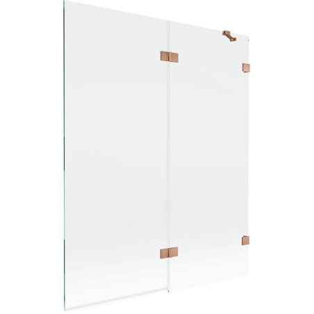 Mexen Lunar dviejų durų vonios kambario ekranas dešinėje 140 x 150 cm, permatomas, šlifuotas varis - 897-140-100-65-00-P