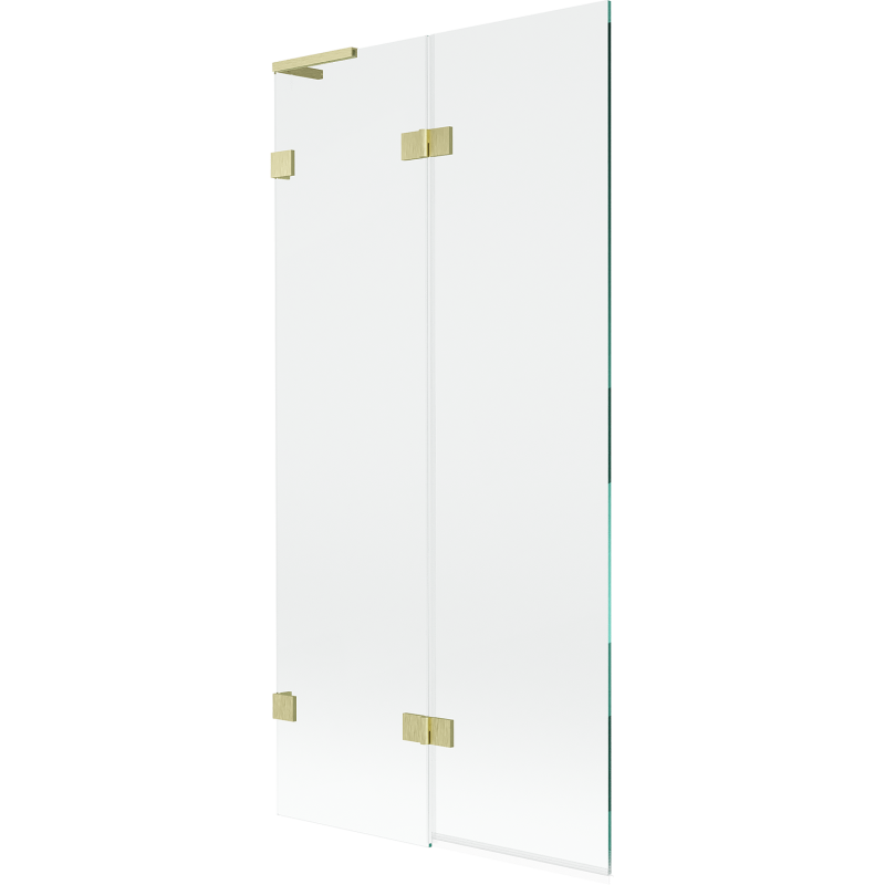 Mexen Lunar L vonios pertvara, dviejų dalių, kairė, 90 x 150 cm, permatomas, šlifuotas auksinis - 897L-090-100-55-00-L