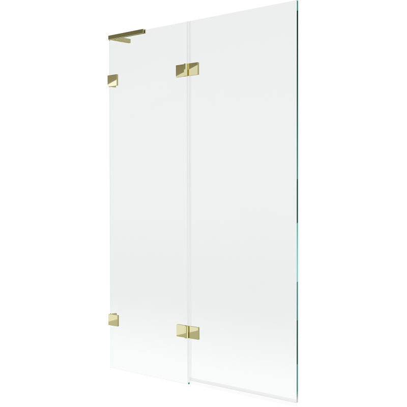 Mexen Lunar L dvigubas vonios užuolaidų skydas kairysis 110 x 150 cm, skaidrus, auksinis - 897L-110-100-50-00-L