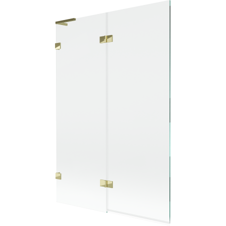 Mexen Lunar L vonios užuolaida, 2-dalių kairė 120 x 150 cm, skaidri, auksinė - 897L-120-100-50-00-L