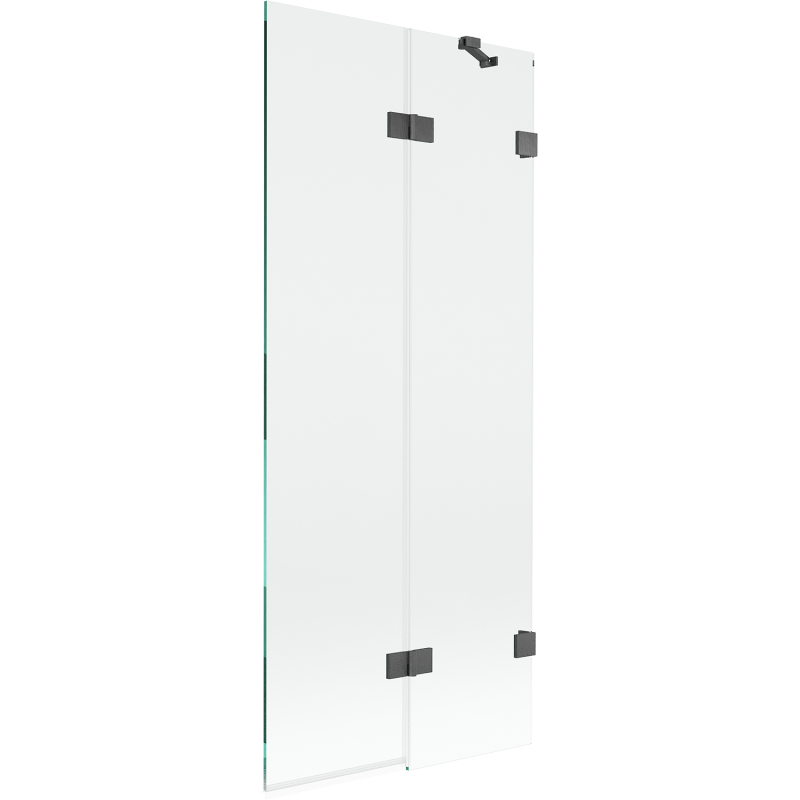 Mexen Lunar 2-dalių vonios sienelė, dešinė 80 x 150 cm, skaidri, šlifuotas gun metal - 897-080-100-66-00-P