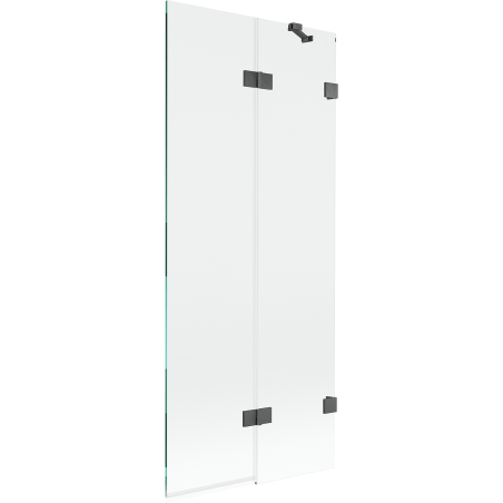 Mexen Lunar 2-dalių vonios sienelė, dešinė 80 x 150 cm, skaidri, šlifuotas gun metal - 897-080-100-66-00-P