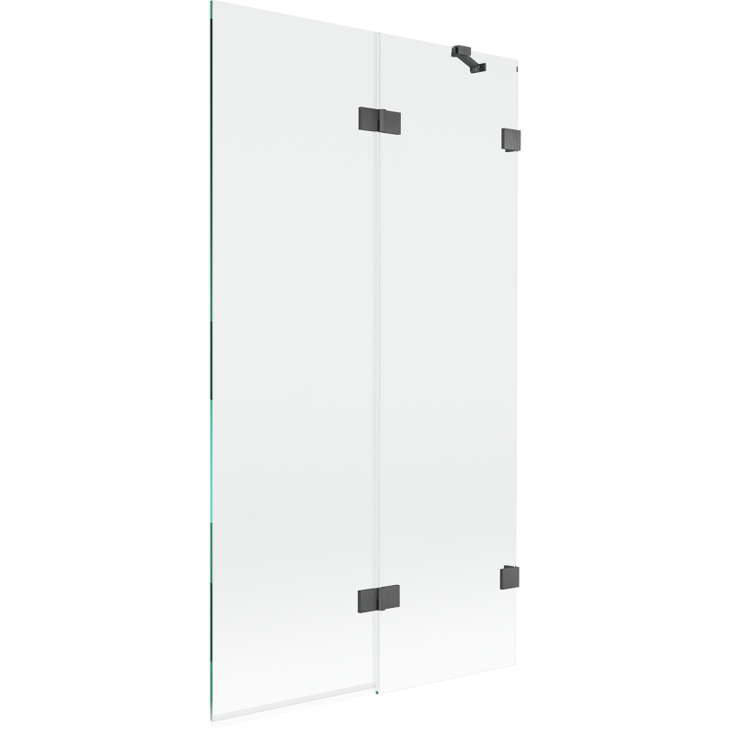 Mexen Lunar vonios ekranas, dviejų dalių, dešinysis, 100 x 150 cm, skaidrus, šepetėlis pilkai - 897-100-100-66-00-P