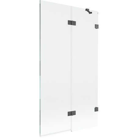 Mexen Lunar vonios ekranas, dviejų dalių, dešinysis, 100 x 150 cm, skaidrus, šepetėlis pilkai - 897-100-100-66-00-P