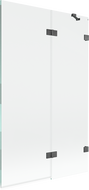 Mexen Lunar dvipusis vonios pertvaras, dešinysis 110 x 150 cm, skaidrus, šlifuotas ginklų pilkas - 897-110-100-66-00-P