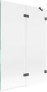 Mexen Lunar vonios pertvara 2 sparnų, dešinė 120 x 150 cm, skaidri, šešėlinė pilka šlifuota - 897-120-100-66-00-P
